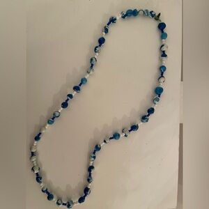 Blue and White Beaded Necklace